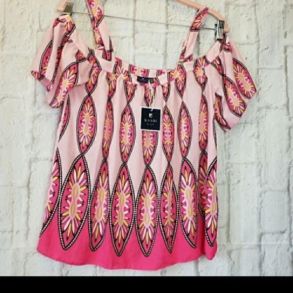 KAARI BLUE Cold-shoulder Boho Top XS - Picture 7 of 10